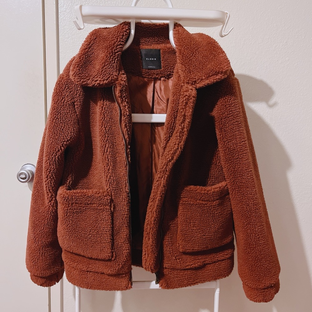 Elodie Brown Faux Shearling Teddy Jacket